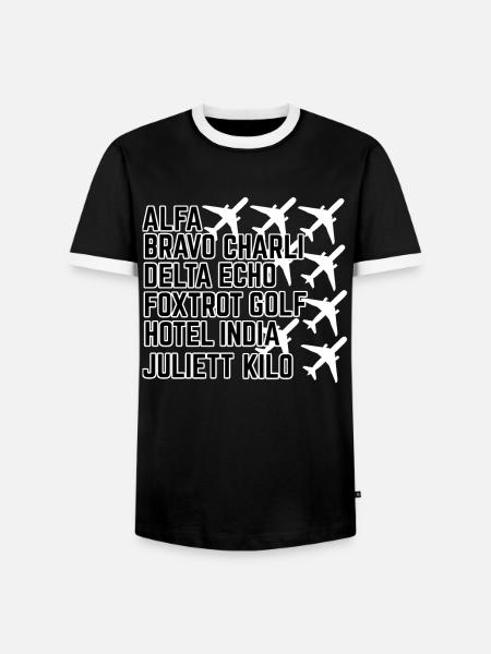 Pilot pilot alphabet - Men's Ringer Shirt - black/white