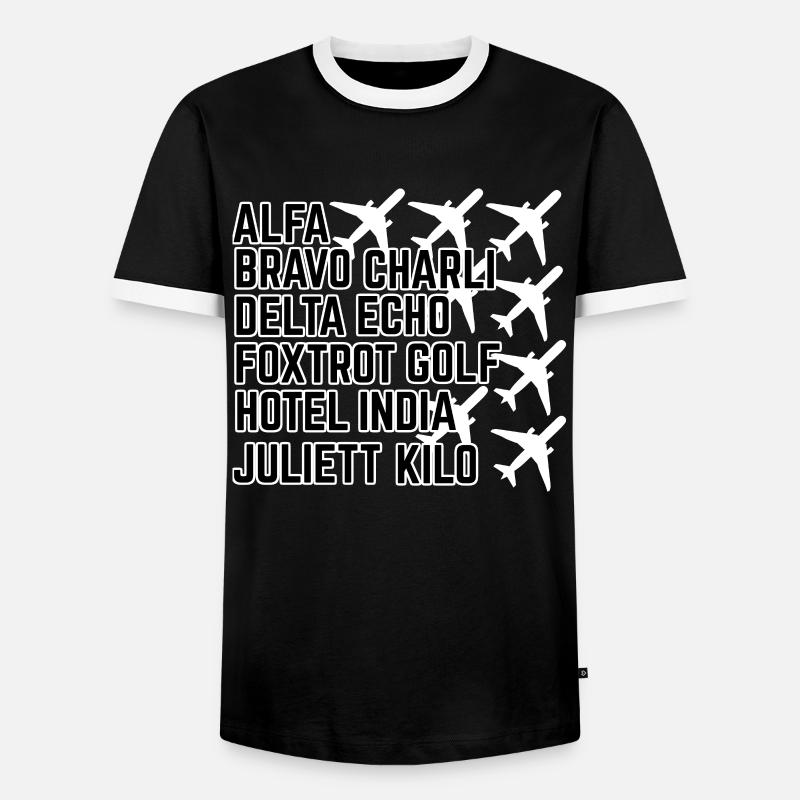 Pilot pilot alphabet - Men's Ringer Shirt - black/white