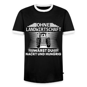Landwirt Landwirtschaft Spruch - Männer Kontrast-T-Shirt - Schwarz/Weiß - Vorne - AI Model Female 172 light (172cm) & AI Model Male 178 light (178cm)