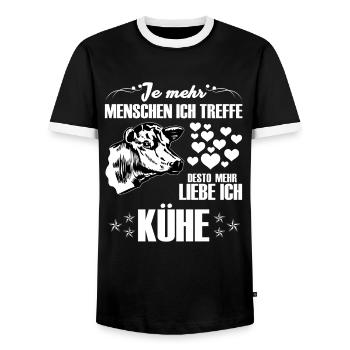 Kühe Geschenk - Männer Kontrast-T-Shirt - Schwarz/Weiß - Vorne - AI Model Female 172 light (172cm) & AI Model Male 178 light (178cm)