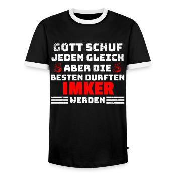 Imker Bienen Spruch - Männer Kontrast-T-Shirt - Schwarz/Weiß - Vorne - AI Model Female 172 light (172cm) & AI Model Male 178 light (178cm)
