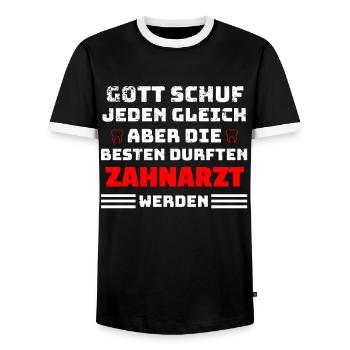 Zahnarzt Spruch - Männer Kontrast-T-Shirt - Schwarz/Weiß - Vorne - AI Model Female 172 light (172cm) & AI Model Male 178 light (178cm)