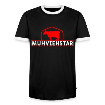 Muhviehstar Kühe Landwirt Kuh Geschenk - Männer Kontrast-T-Shirt - Schwarz/Weiß - Vorne - AI Model Female 172 light (172cm) & AI Model Male 178 light (178cm)