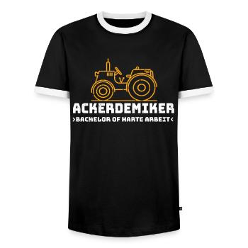 Landwirt Spruch - Männer Kontrast-T-Shirt - Schwarz/Weiß - Vorne - AI Model Female 172 light (172cm) & AI Model Male 178 light (178cm)