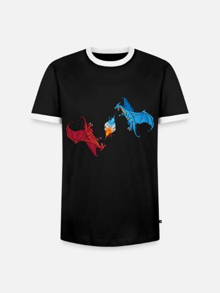 Dragon dice game fantasy - Men's Ringer Shirt - black/white