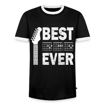 Gitarren Vater Dad Gitarre - Männer Kontrast-T-Shirt - Schwarz/Weiß - Vorne - AI Model Female 172 light (172cm) & AI Model Male 178 light (178cm)