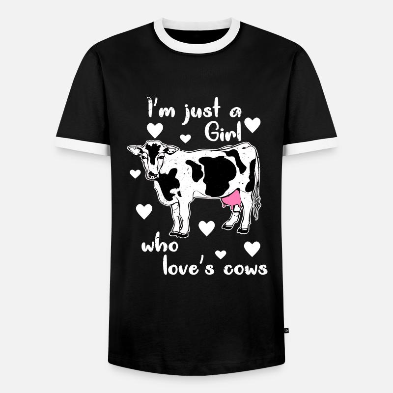 Farmer Cows - Men's Ringer Shirt - black/white