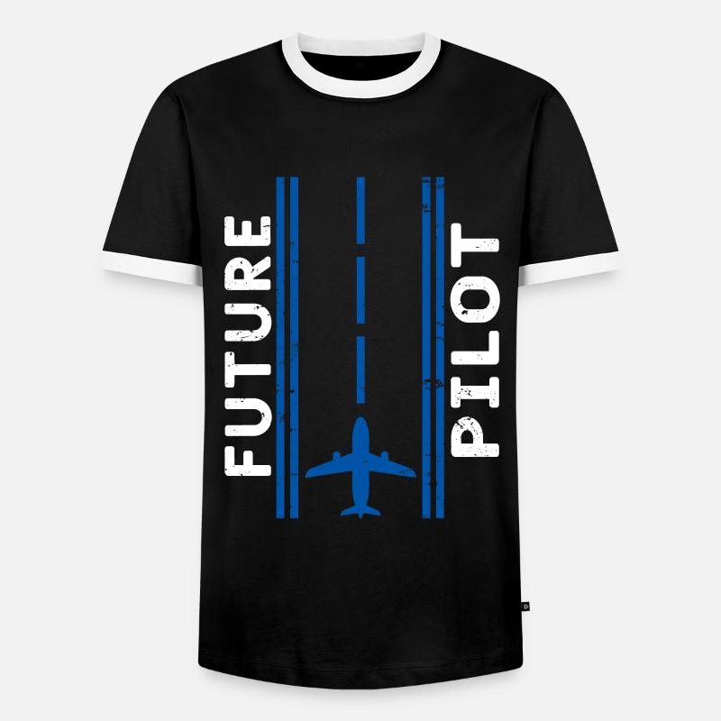 Pilot Flugzeug Piloten - Männer Kontrast-T-Shirt - Schwarz/Weiß