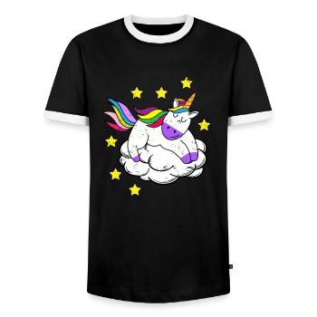 Licornes licornes - T-shirt contrasté Homme - noir/blanc - Devant - AI Model Female 172 light (172cm) & AI Model Male 178 light (178cm)