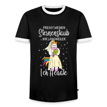 Fresst meinen Sternenstaub ich Heirate Braut - Männer Kontrast-T-Shirt - Schwarz/Weiß - Vorne - AI Model Female 172 light (172cm) & AI Model Male 178 light (178cm)