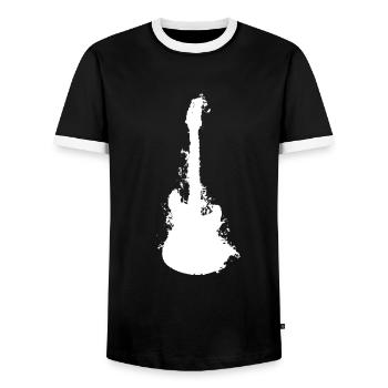 Guitar guitars - Men's Ringer Shirt - black/white - Front - AI Model Female 172 light (172cm) & AI Model Male 178 light (178cm)