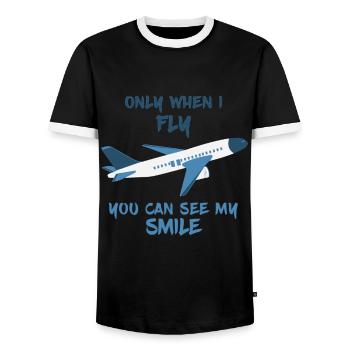 Pilots plane flying saying - Men's Ringer Shirt - black/white - Front - AI Model Female 172 light (172cm) & AI Model Male 178 light (178cm)