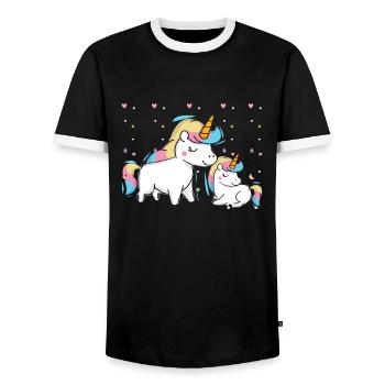 Unicorns unicorn love - Men's Ringer Shirt - black/white - Front - AI Model Female 172 light (172cm) & AI Model Male 178 light (178cm)