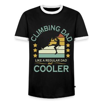 Grimpeur père grimpeur fête des pères - T-shirt contrasté Homme - noir/blanc - Devant - AI Model Female 172 light (172cm) & AI Model Male 178 light (178cm)