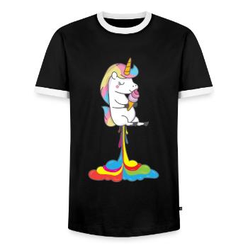 Unicorn unicorns pups - Men's Ringer Shirt - black/white - Front - AI Model Female 172 light (172cm) & AI Model Male 178 light (178cm)