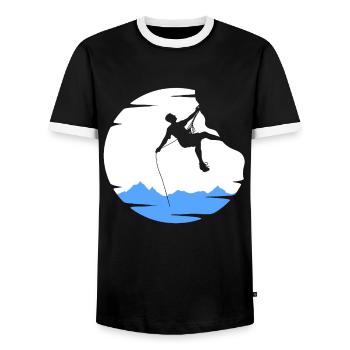 CLIMBING CLIMBERS - Men's Ringer Shirt - black/white - Front - AI Model Female 172 light (172cm) & AI Model Male 178 light (178cm)