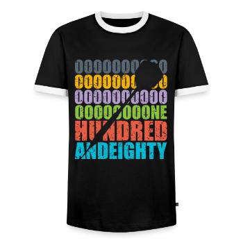 Dart Dartpfeil Vintage - Männer Kontrast-T-Shirt - Schwarz/Weiß - Vorne - AI Model Female 172 light (172cm) & AI Model Male 178 light (178cm)