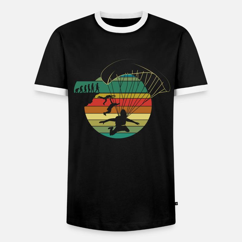 Fallschirm Springen Skydiving - Männer Kontrast-T-Shirt - Schwarz/Weiß