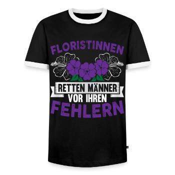Floristinnen Florist - Männer Kontrast-T-Shirt - Schwarz/Weiß - Vorne - AI Model Female 172 light (172cm) & AI Model Male 178 light (178cm)