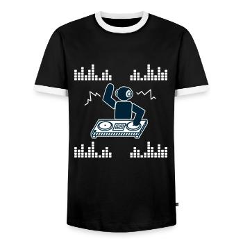 Techno Hardstyle Rave-Design Herren Damen Geschenk - Männer Kontrast-T-Shirt - Schwarz/Weiß - Vorne - AI Model Female 172 light (172cm) & AI Model Male 178 light (178cm)