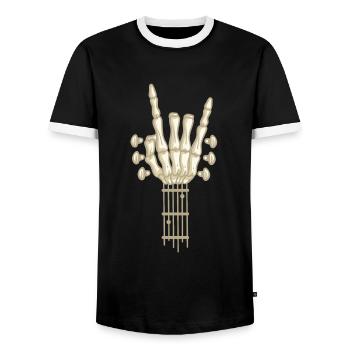 Rock Music Guitar Guitarist Gift - Men's Ringer Shirt - black/white - Front - AI Model Female 172 light (172cm) & AI Model Male 178 light (178cm)