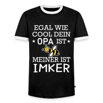 Egal wie cool dein Opa ist Imker Bienen - Männer Kontrast-T-Shirt - Schwarz/Weiß - Vorne - AI Model Female 172 light (172cm) & AI Model Male 178 light (178cm)