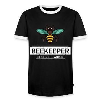 Imker Spruch Bienen - Männer Kontrast-T-Shirt - Schwarz/Weiß - Vorne - AI Model Female 172 light (172cm) & AI Model Male 178 light (178cm)