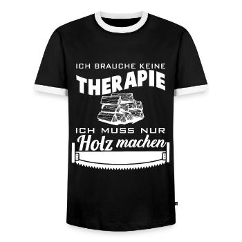 Holz Machen Spruch Drechsler Holzfäller - Männer Kontrast-T-Shirt - Schwarz/Weiß - Vorne - AI Model Female 172 light (172cm) & AI Model Male 178 light (178cm)