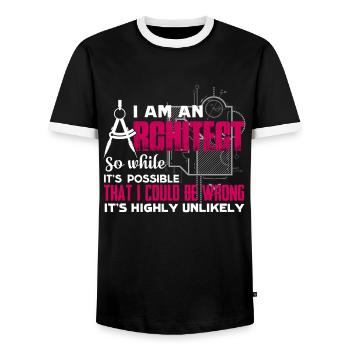 Architekt Ich bin ein Architekt - Männer Kontrast-T-Shirt - Schwarz/Weiß - Vorne - AI Model Female 172 light (172cm) & AI Model Male 178 light (178cm)