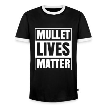 Mullet Hair Cut Style Haarschnitt Friseur Southern - Männer Kontrast-T-Shirt - Schwarz/Weiß - Vorne - AI Model Female 172 light (172cm) & AI Model Male 178 light (178cm)