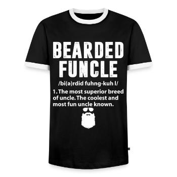 T-shirt drôle de définition d'oncle de funcle barbu - T-shirt contrasté Homme - noir/blanc - Devant - AI Model Female 172 light (172cm) & AI Model Male 178 light (178cm)