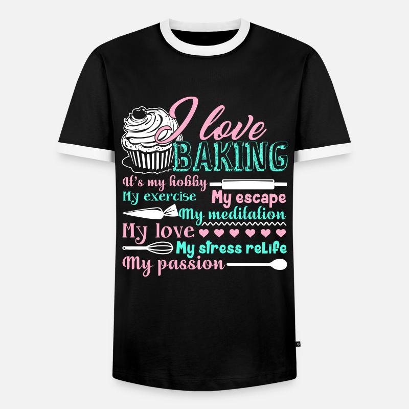 Bäcker Ich liebe Backen - Männer Kontrast-T-Shirt - Schwarz/Weiß