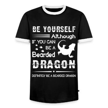 Bearded Dragon Always Be A Bearded Dragon - Men's Ringer Shirt - black/white - Front - AI Model Female 172 light (172cm) & AI Model Male 178 light (178cm)