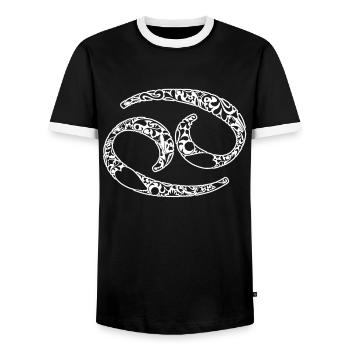 Krebs Sternzeichen Hemden - Männer Kontrast-T-Shirt - Schwarz/Weiß - Vorne - AI Model Female 172 light (172cm) & AI Model Male 178 light (178cm)