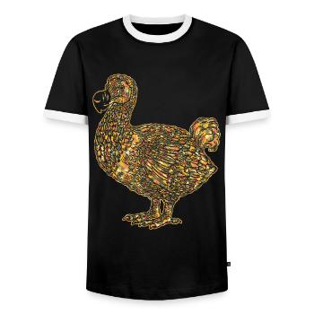 Dodo bird Geometric Shirts - Men's Ringer Shirt - black/white - Front - AI Model Female 172 light (172cm) & AI Model Male 178 light (178cm)