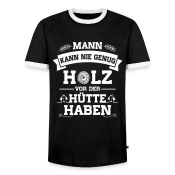 Forstwirt Förster Holz Spruch - Männer Kontrast-T-Shirt - Schwarz/Weiß - Vorne - AI Model Female 172 light (172cm) & AI Model Male 178 light (178cm)