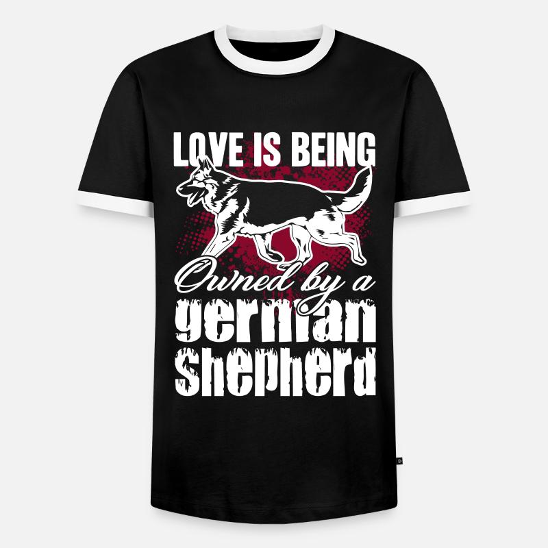 German Shepherd Owned By German Shepherd - Men's Ringer Shirt - black/white