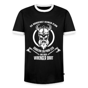 Viking Vikings Proverbe Bart - T-shirt contrasté Homme - noir/blanc - Devant - AI Model Female 172 light (172cm) & AI Model Male 178 light (178cm)
