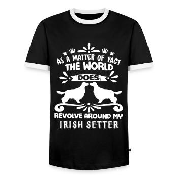 Irish Setter Shirt - Men's Ringer Shirt - black/white - Front - AI Model Female 172 light (172cm) & AI Model Male 178 light (178cm)