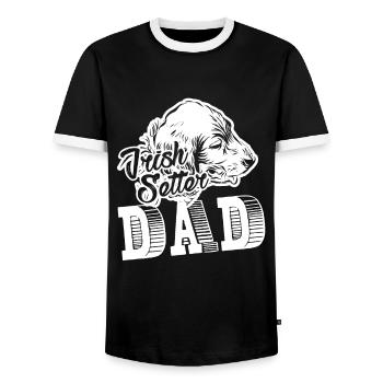 Irish Setter Dad Shirt - Men's Ringer Shirt - black/white - Front - AI Model Female 172 light (172cm) & AI Model Male 178 light (178cm)