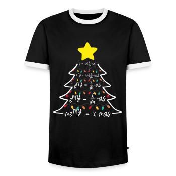 Merry Xmas Mathe Mathematik Tannenbaum - Männer Kontrast-T-Shirt - Schwarz/Weiß - Vorne - AI Model Female 172 light (172cm) & AI Model Male 178 light (178cm)