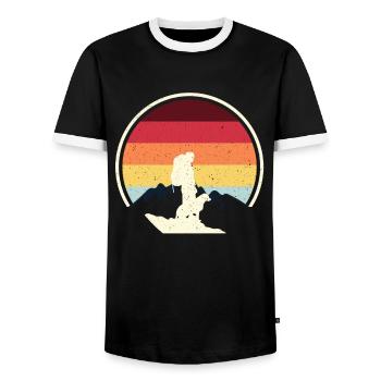 Vintage Hunde Wandern Camping - Männer Kontrast-T-Shirt - Schwarz/Weiß - Vorne - AI Model Female 172 light (172cm) & AI Model Male 178 light (178cm)