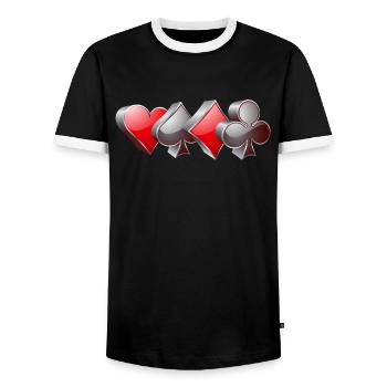 Poker Couleur Poker - T-shirt contrasté Homme - noir/blanc - Devant - AI Model Female 172 light (172cm) & AI Model Male 178 light (178cm)