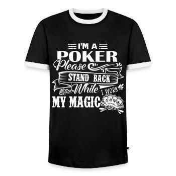 Poker Je suis un poker - T-shirt contrasté Homme - noir/blanc - Devant - AI Model Female 172 light (172cm) & AI Model Male 178 light (178cm)