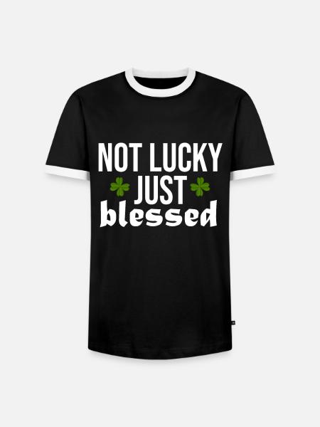 Lucky Luck Blessing Blessed Divine - Men's Ringer Shirt - black/white