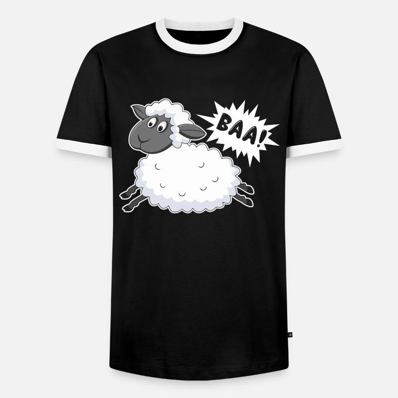 Sheep Baa Baaa Sheep - Men's Ringer Shirt - black/white