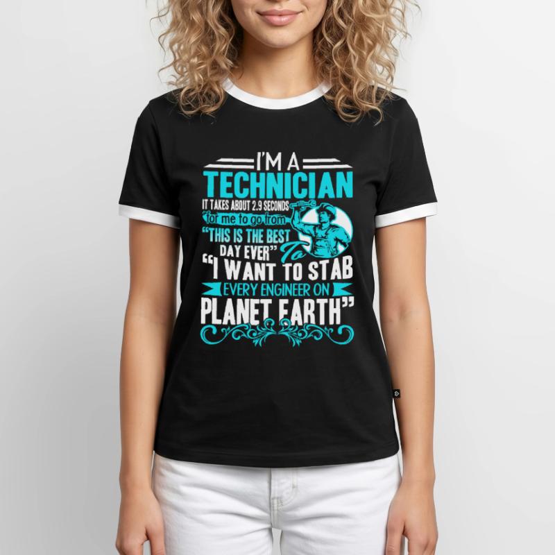 Techniker Ich bin ein Techniker Männer Kontrast-T-Shirt