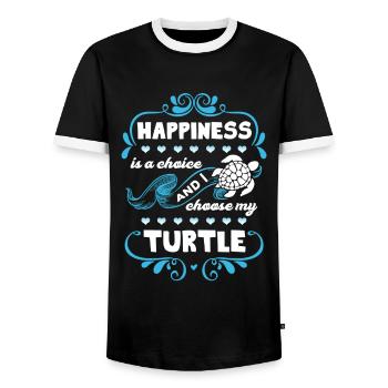 Tortue je choisis ma tortue - T-shirt contrasté Homme - noir/blanc - Devant - AI Model Female 172 light (172cm) & AI Model Male 178 light (178cm)