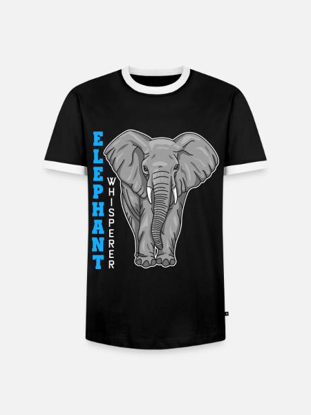Elephant Elephant Whisperer - Men's Ringer Shirt - black/white