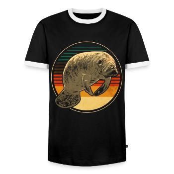 Seekuh - Männer Kontrast-T-Shirt - Schwarz/Weiß - Vorne - AI Model Female 172 light (172cm) & AI Model Male 178 light (178cm)